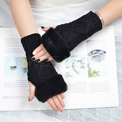 Polyacrylonitrile Fiber Yarn Knitting Fingerless Gloves COHT-PW0001-15C-1