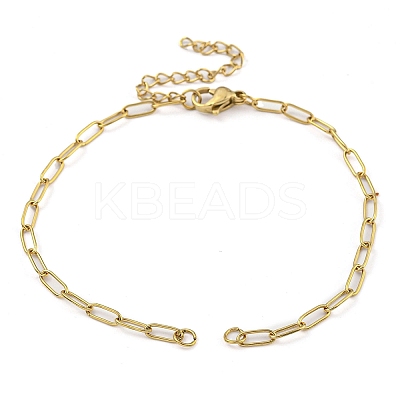304 Stainless Steel Paperclip Chains Bracelet Making AJEW-P119-03G-1