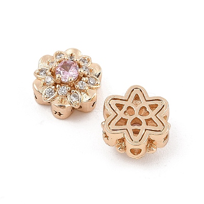 Rack Plating Brass Micro Pave Cubic Zirconia Beads KK-F879-03G-02-1