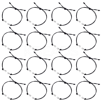 16Pcs Waxed Cotton Cord Braided Adjustable Bracelet Makings AJEW-FG0004-71A-1