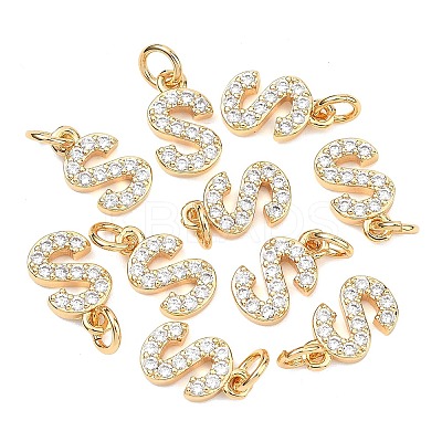 SHEGRACE Brass Micro Pave Clear Cubic Zirconia Pendants XGRQ29326-394G-S-1