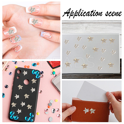 40Pcs 2 Colors Star Alloy Rhinestone Cabochons MRMJ-HY0001-27-1
