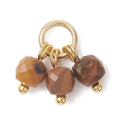 10Pcs 10 Styles Natural Mixed Gemstone Pendants PALLOY-JF04932-02-1