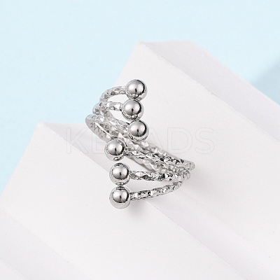 304 Stainless Steel Cuff Rings for Women RJEW-B136-02P-1