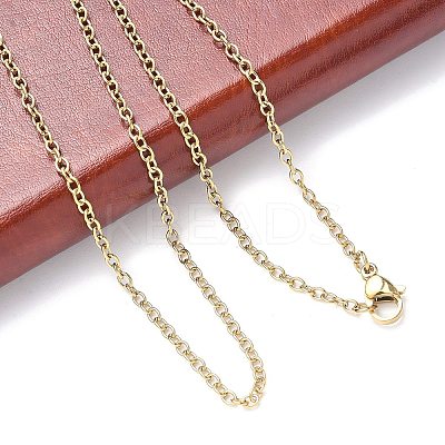 Trendy Unisex 304 Stainless Steel Cable Chain Necklaces NJEW-L043-16G-1