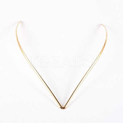 PVD Vacuum Plating 201 Stainless Steel Torque Necklace Making STAS-P079-02G-1