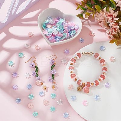 300Pcs 6 Colors Resin Imitation Pearl Bead Caps RESI-NB0001-91-1