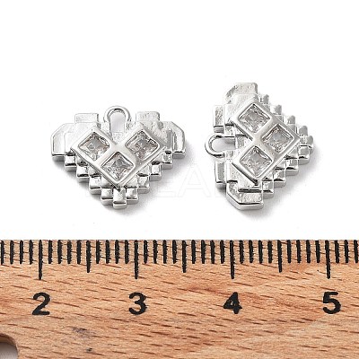 Rack Plating Brass Micro Pave Cubic Zirconia Pendants KK-K333-94P-1