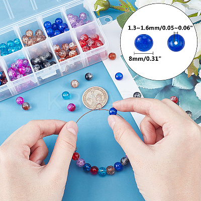 Transparent Crackle Glass Beads CCG-PH0003-13-1