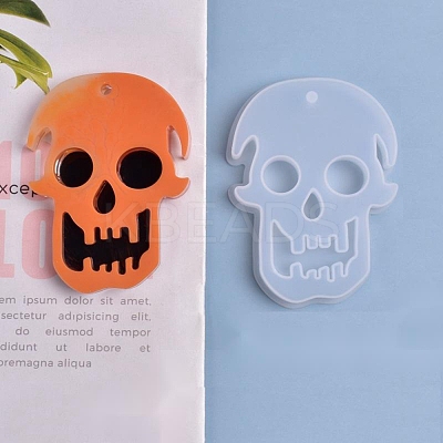 Halloween DIY Skull Pendant Silicone Statue Molds DIY-P006-41-1