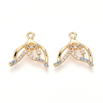 Brass Micro Pave Cubic Zirconia Pendants KK-N261-101G-1