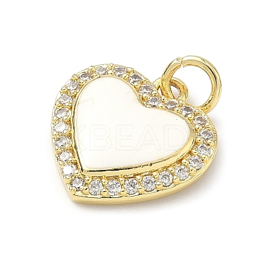 Brass Micro Pave Clear Cubic Zirconia Pendants KK-H255-08G-01-1