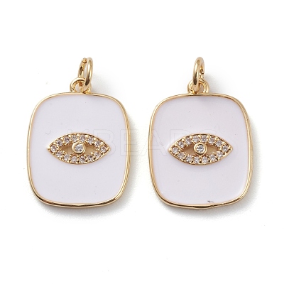 Brass Micro Pave Clear Cubic Zirconia Pendants ZIRC-Z008-12G-1