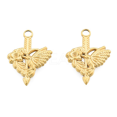 Ion Plating(IP) 201 Stainless Steel Pendant Rhinestone Settings STAS-N098-245LG-1