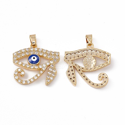 Brass Micro Pave Cubic Zirconia Pendants KK-E068-VC062-1