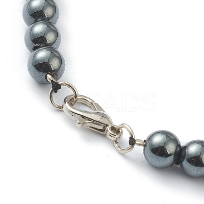 Non-Magnetic Synthetic Hematite & Turquoise Beades 3 Layer Necklaces NJEW-J058-01A-01-1