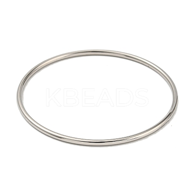 Non-Tarnish 304 Stainless Steel Simple Plain Bangle for Women BJEW-F461-01C-P-1