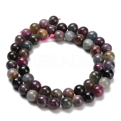 Natural Red Corundum/Ruby and Sapphire Beads Strands G-C259-B07-8mm-1