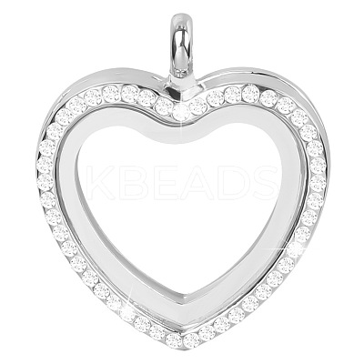 Alloy & Glass Floating Locket Pendants PW23032037607-1
