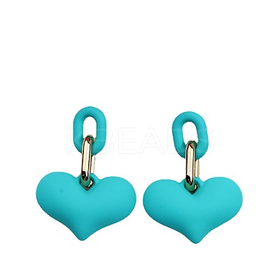 Heart Acrylic Dangle Stud Earrings FS-WG6C9EC-11-1