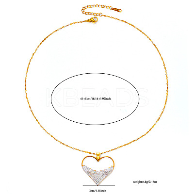 304 Stainless Steel Rhinestone Pendant Necklaces for Women FS-WGD5BB7-02-1
