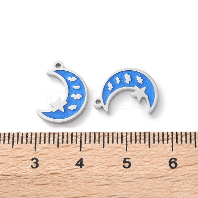 304 Stainless Steel Enamel Charms STAS-M102-21P-01-1