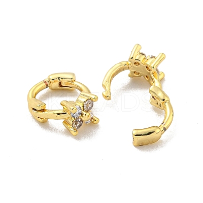 Brass Micro Pave Cubic Zirconia Hoop Earring EJEW-C088-01I-G-1