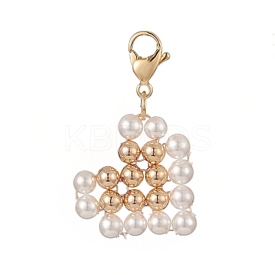 Shell Pearl Heart Pendant Decorations HJEW-JM00924-1
