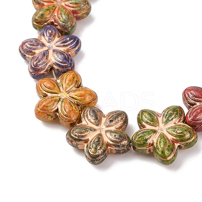 Painted Glass Beads Strands GLAA-B037-12B-12B-1