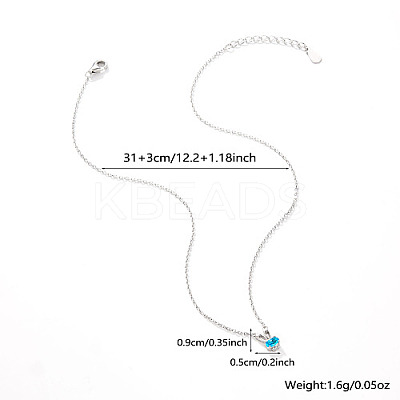 Anti-Tarnish Cubic Zirconia Rabbit Pendant Necklaces SA3308-1-1