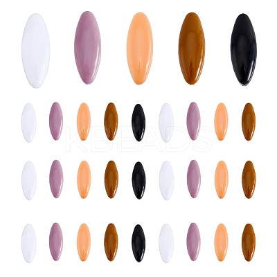 4 Box 4 Colors Plastic Blank Oval Scarf Safety Pins FIND-FH0006-55-1