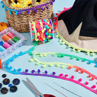 20 Yards Gradient Color Polyester Tassel Lace Trim OCOR-PH0001-93-1