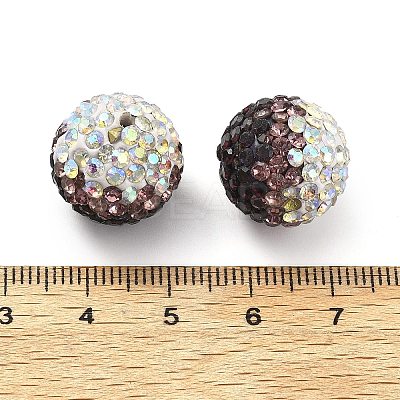 Gradient Color Design Polymer Clay Rhinestone Beads CLAY-NH0001-03C-1