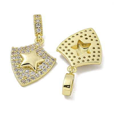 Rack Plating Brass Micro Pave Cubic Zirconia Pendants KK-E114-04G-03-1