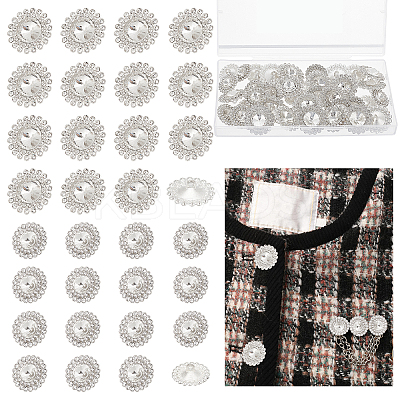 40Pcs 2 Style 1-Hole Zinc Alloy Rhinestone Shank Buttons DIY-GA0003-61-1