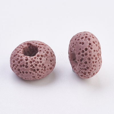 Natural Dyed Lava Rock European Beads G-E477-A-1