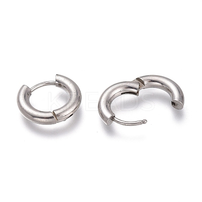 Tarnish Resistant 201 Stainless Steel Huggie Hoop Earrings EJEW-O095-05-01-1