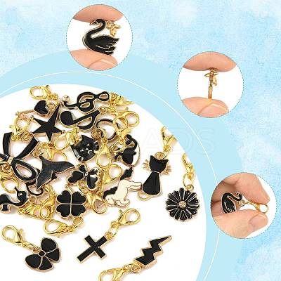 20Pcs 20 Styles Alloy Enamel Pendant Decorations HJEW-FS00045-1