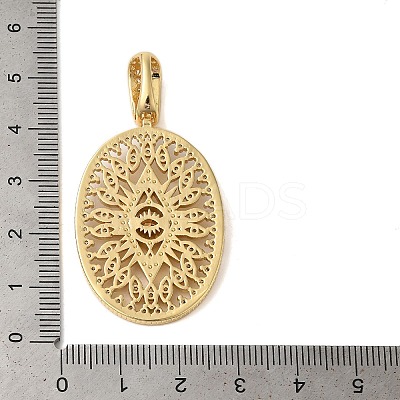 Rack Plating Brass Micro Pave Clear Cubic Zirconia Pendants KK-C067-09G-04-1