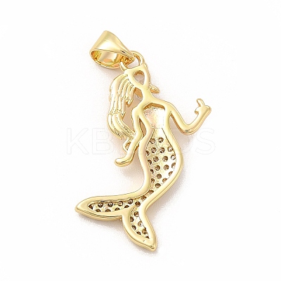 Rack Plating Brass Cubic Zirconia Pendants KK-G456-16G-1