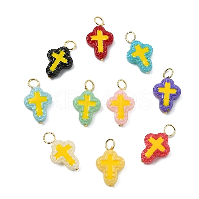 20Pcs 10 Colors Handmade Lampwork Pendants PALLOY-CJ00166-1