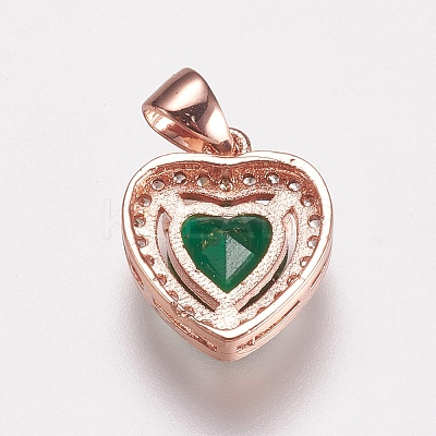 Brass Micro Pave Cubic Zirconia Charms LS-ZIRC-E143-58C-RG-1