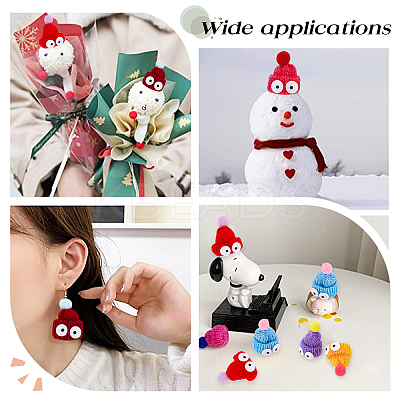 40Pcs Christmas Theme Handmade Wool Woven Hat Decoration WOVE-SC0001-05-1