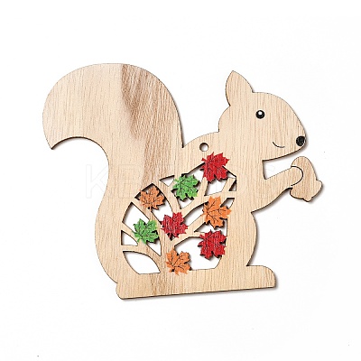 Single Face Printed Wood Big Pendants WOOD-I010-11B-1