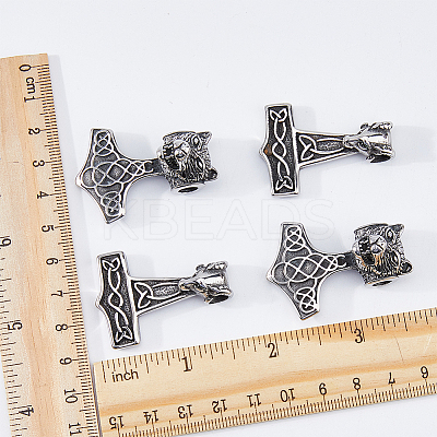 4Pcs 2 Styles 304 Stainless Steel Pendants STAS-DC0013-77-1