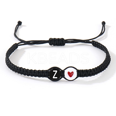 304 Stainless Steel Alphabet Beads Braided Bead Bracelets RY3090-52-1