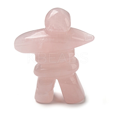 Natural Rose Quartz Carved Healing Human Shape Figurines DJEW-D012-03D-1