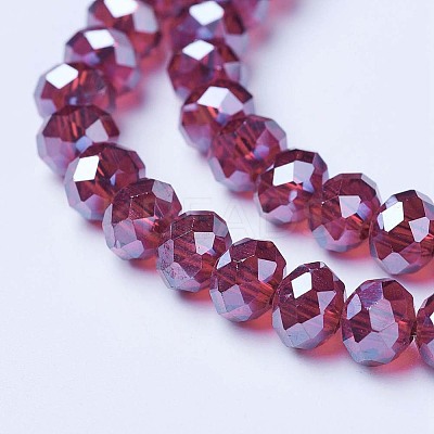Electroplate Glass Beads Strands EGLA-A034-T6mm-A02-1