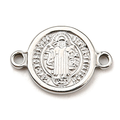 Tarnish Resistant Religion 304 Stainless Steel Connector Charms STAS-L270-09P-1