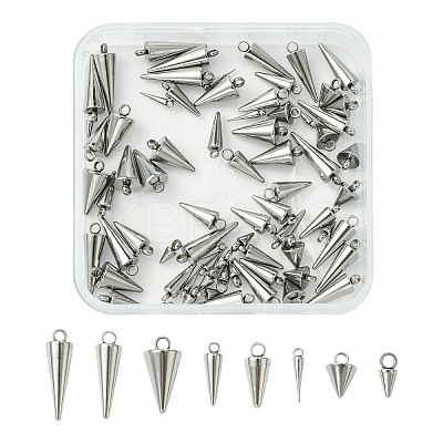 80Pcs 8 Styles Stainless Steel Pendants STAS-CJ0002-85-1